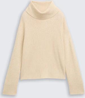 TOM TAILOR Damen Oversize Rollkragenpullover, beige, Meliert, Gr. S