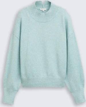 TOM TAILOR Damen Oversize Strickpullover mit Stehkragen, blau, Meliert, Gr. XXXL