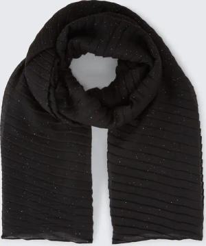 TOM TAILOR Damen Plissee Schal mit Glitzer-Effekt, schwarz, Uni, Gr. ONESIZE