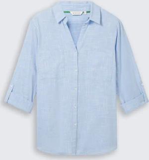 TOM TAILOR Damen Plus Size - Bluse mit Brusttaschen, blau, Uni, Gr. 44