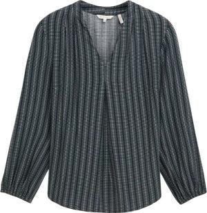 TOM TAILOR Damen Plus Size - Bluse mit LENZING™ ECOVERO™, blau, Gemustert, Gr. 46