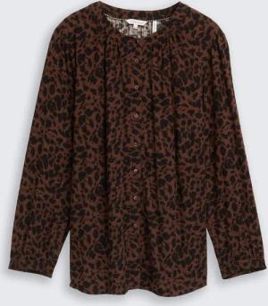 TOM TAILOR Damen Plus Size - Bluse mit Leo-Print, braun, Animalprint, Gr. 46