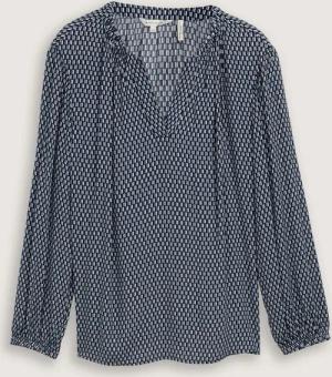 TOM TAILOR Damen Plus Size - Bluse mit Muster, blau, Gemustert, Gr. 48