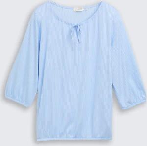 TOM TAILOR Damen Plus Size - Bluse mit Streifenmuster, blau, Gestreift, Gr. 50
