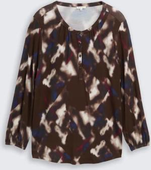 TOM TAILOR Damen Plus Size - Blusenshirt mit Muster, braun, Gemustert, Gr. 54