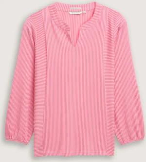 TOM TAILOR Damen Plus Size - Blusenshirt mit Streifenmuster, rot, Gestreift, Gr. 46