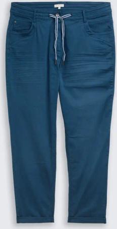 TOM TAILOR Damen Plus Size - Cropped Slim Hose, blau, Uni, Gr. 44/28