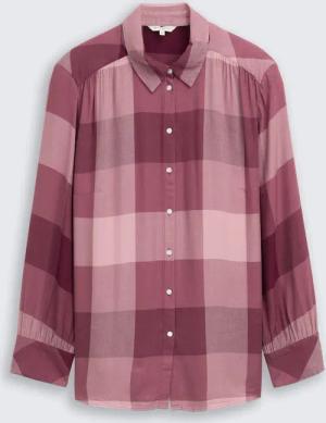 TOM TAILOR Damen Plus Size - Hemdbluse mit Karomuster, lila, Kariert, Gr. 52