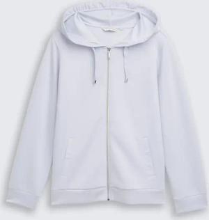 TOM TAILOR Damen Plus Size - Hoodie Sweatjacke aus Scuba, blau, Uni, Gr. 48