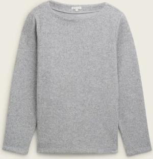 TOM TAILOR Damen Plus Size - Soft-Touch Sweatshirt mit Knopfdetails, grau, Meliert, Gr. 52