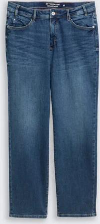 TOM TAILOR Damen Plus Size - Straight Jeans, blau, Uni, Gr. 52