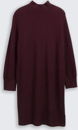 TOM TAILOR Damen Plus Size - Strickkleid mit Stehkragen, rot, Meliert, Gr. 44