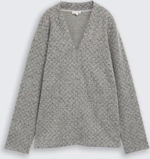 TOM TAILOR Damen Plus Size - Sweatshirt mit V-Ausschnitt, beige, Meliert, Gr. 46