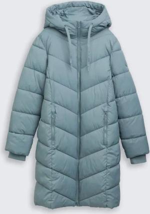 TOM TAILOR Damen Puffer-Mantel mit Kapuze, grün, Uni, Gr. XXXL