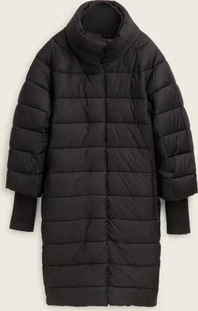 TOM TAILOR Damen Puffermantel mit Stehkragen, schwarz, Uni, Gr. M