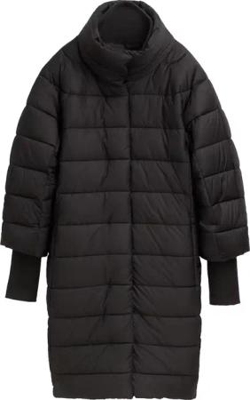 TOM TAILOR Damen Puffermantel mit Stehkragen, schwarz, Uni, Gr. S