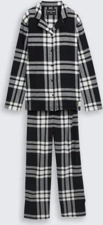 TOM TAILOR Damen Pyjama-Set mit Karomuster, grau, Kariert, Gr. 36