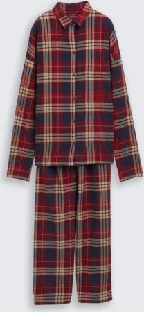 TOM TAILOR Damen Pyjama-Set mit Karomuster, rot, Kariert, Gr. 44