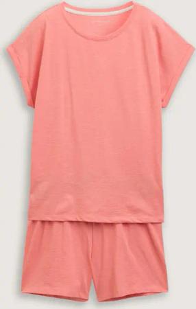 TOM TAILOR Damen Pyjama-Set mit Text-Print, rot, Print, Gr. XL/42