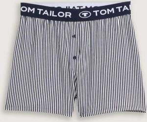 TOM TAILOR Damen Pyjama-Shorts mit Streifenmuster, blau, Gestreift, Gr. 38