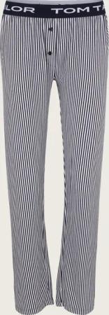 TOM TAILOR Damen Pyjamahose mit Streifenmuster, blau, Gestreift, Gr. 40
