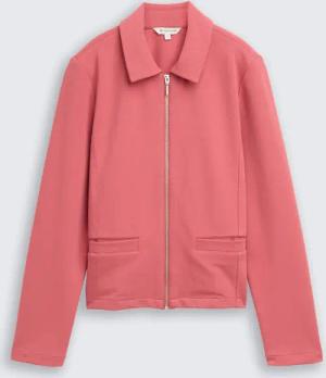 TOM TAILOR Damen Regular Fit Jacke mit Reißverschluss, rot, Uni, Gr. XXL