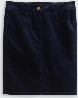 TOM TAILOR Damen Rock aus Samt, blau, Uni, Gr. 38