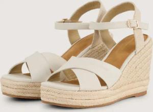 TOM TAILOR Damen Sandalen mit Keilabsatz, beige, Uni, Gr. 40