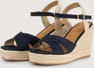 TOM TAILOR Damen Sandalen mit Keilabsatz, blau, Uni, Gr. 40