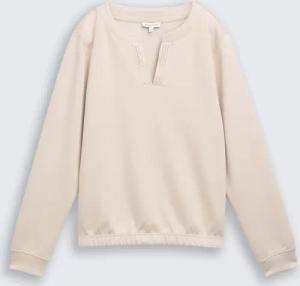 TOM TAILOR Damen Scuba Sweatshirt mit Strasssteinen, braun, Uni, Gr. XL