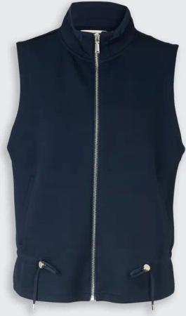 TOM TAILOR Damen Scuba Sweatweste mit Stehkragen, blau, Uni, Gr. L