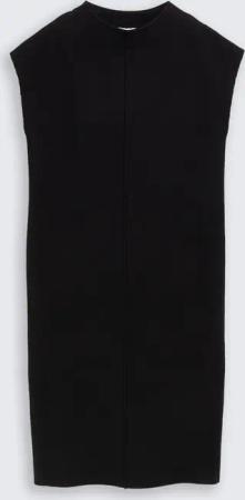 TOM TAILOR Damen Strickkleid mit Stehkragen, schwarz, Uni, Gr. 38