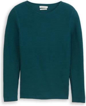 TOM TAILOR Damen Strickpullover aus Baumwolle, grün, Uni, Gr. XXL