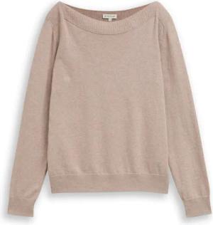 TOM TAILOR Damen Strickpullover mit Kaschmir-Anteil, braun, Meliert, Gr. M