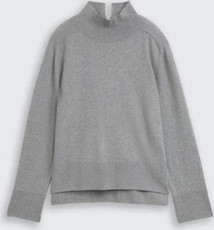 TOM TAILOR Damen Strickpullover mit Kaschmir-Anteil, grau, Meliert, Gr. S