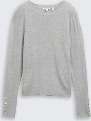 TOM TAILOR Damen Strickpullover mit Knopf-Details, bunt, Meliert, Gr. XL