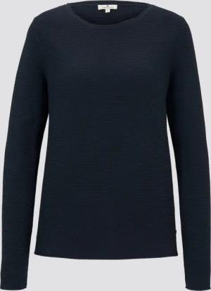 TOM TAILOR Damen Strickpullover mit Rundhalsausschnitt, blau, Uni, Gr. XS