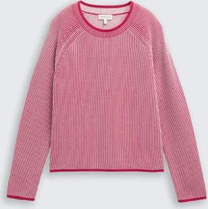 TOM TAILOR Damen Strickpullover mit Rundhalsausschnitt, rosa, Meliert, Gr. M