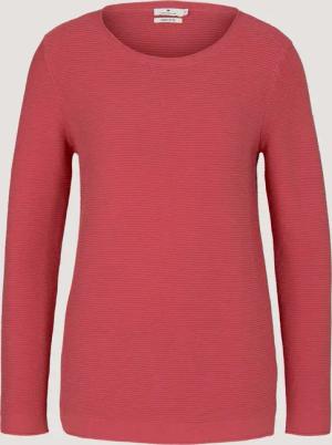 TOM TAILOR Damen Strickpullover mit Rundhalsausschnitt, rot, Uni, Gr. M
