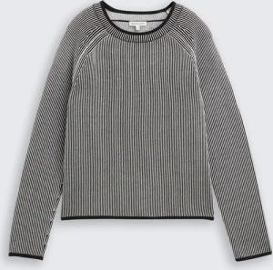 TOM TAILOR Damen Strickpullover mit Rundhalsausschnitt, schwarz, Meliert, Gr. XXXL