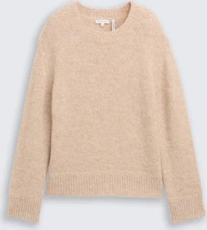 TOM TAILOR Damen Strickpullover mit Wollanteil, beige, Meliert, Gr. L