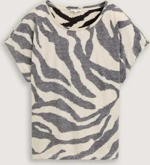 TOM TAILOR Damen T-Shirt mit Inside-Out Print, braun, Gemustert, Gr. M