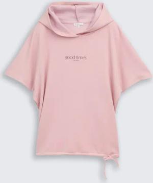 TOM TAILOR Damen T-Shirt mit Kapuze, rosa, Uni, Gr. XS