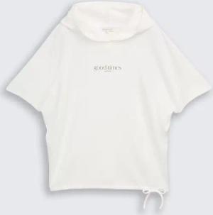 TOM TAILOR Damen T-Shirt mit Kapuze, weiß, Uni, Gr. XS