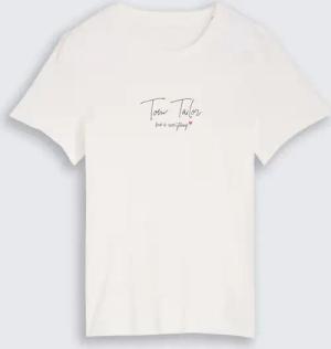 TOM TAILOR Damen T-Shirt mit Logo-Print, weiß, Uni, Gr. XXXL