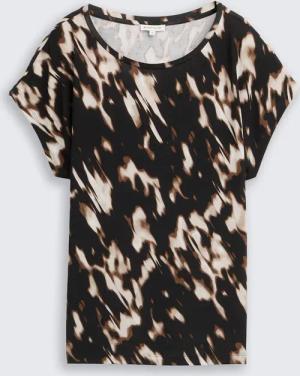 TOM TAILOR Damen T-Shirt mit Muster, braun, Animalprint, Gr. XS