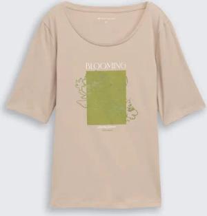 TOM TAILOR Damen T-Shirt mit Print, grau, Uni, Gr. S