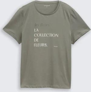 TOM TAILOR Damen T-Shirt mit Print, grün, Uni, Gr. M