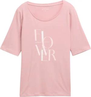 TOM TAILOR Damen T-Shirt mit Print, rosa, Uni, Gr. S