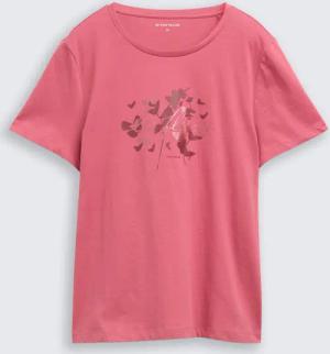 TOM TAILOR Damen T-Shirt mit Print, rot, Uni, Gr. XS